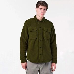 Polo Ralph Lauren Pile Fleece Button Down Shirt Jacket Over-shirt in Green NWT